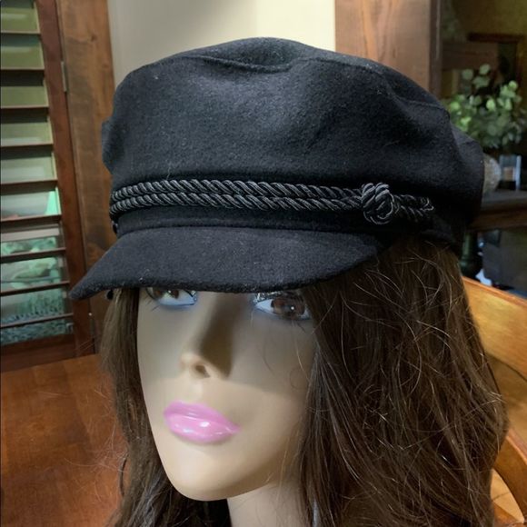 H&M black captain hat womens Sz L - Picture 4 of 10
